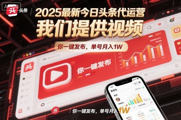 2025最新今日头条代运营,我们提供视频,你一键发布,单号月入1W【揭秘】-知识星球