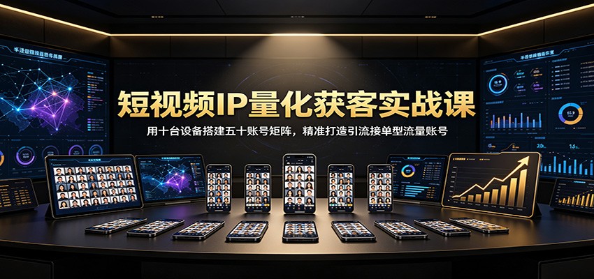 短视频IP量化获客实战课：用十台设备搭建五十账号矩阵，精准打造引流接单型流量账号-知识星球