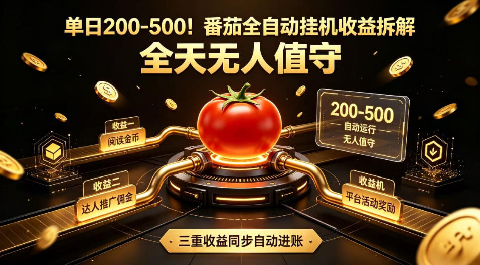 单日200-500！番茄全自动挂G收益拆解，全天无人值守，矩阵操作收益翻倍【揭秘】-知识星球