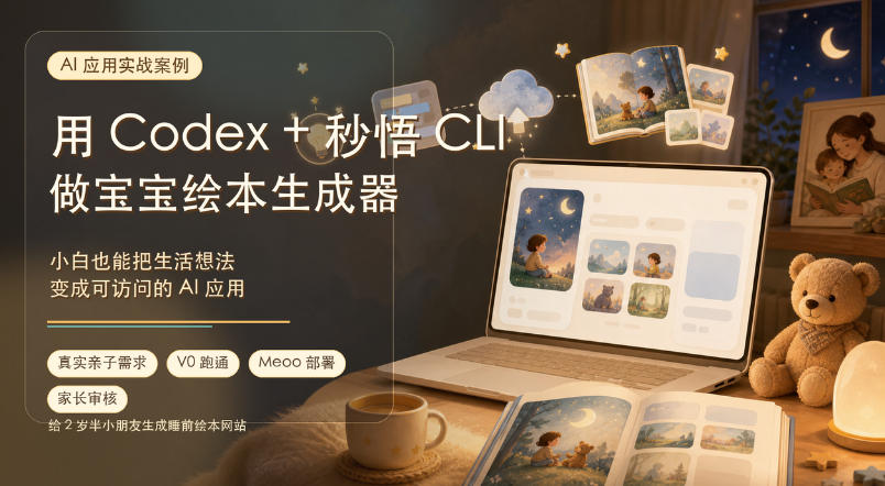 AI应用实战案例，用Codex+秒悟CLl做宝宝绘本生成器，小白也能把生活想法变成可访问的AI应用-知识星球
