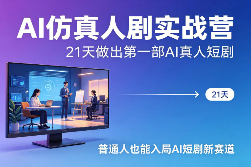 AI仿真人剧实战营，21天做出第一部AI真人短剧，普通人也能入局AI短剧新赛道(更新)-知识星球