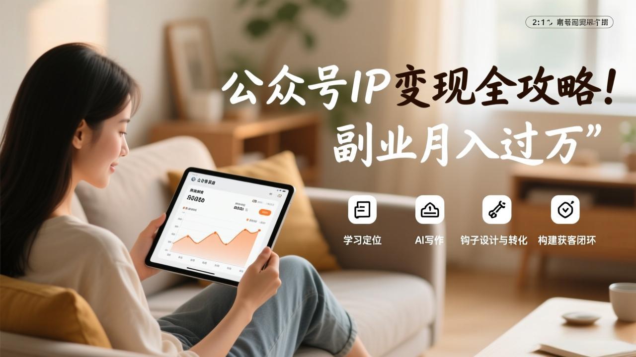 公众号IP变现全攻略，学习定位、AI写作、钩子设计与转化，构建获客闭环，副业月入过万-知识星球