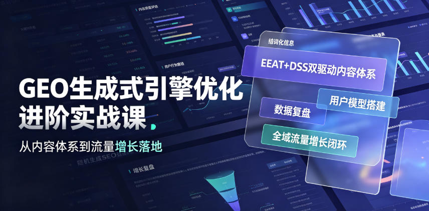 GEO生成式引擎优化进阶实战课｜EEAT+DSS双驱动内容体系、用户模型搭建、数据复盘、全域流量增长闭环落地教程-知识星球