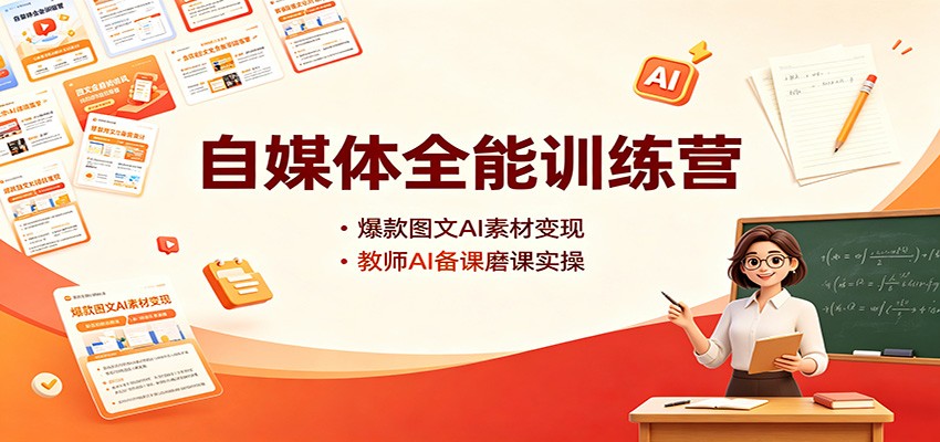 自媒体全能训练营：爆款图文AI素材变现，教师AI备课磨课实操-知识星球