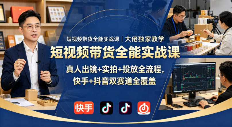 短视频带货全能实战课｜大佬独家教学，真人出镜+实拍+投放全流程，快手+抖音双赛道全覆盖-知识星球