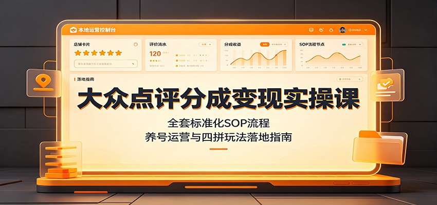大众点评分成变现实操课：全套标准化SOP流程，养号运营与四拼玩法落地指南-知识星球