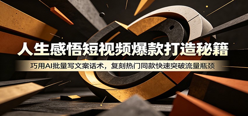 人生感悟短视频爆款打造秘籍：巧用A 批量写文案话术，复刻热门同款快速突破流量瓶颈-知识星球