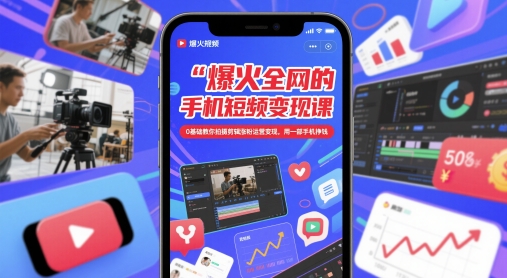 爆火全网的手机短视频变现课，0基础教你拍摄剪辑涨粉运营变现，用一部手机挣钱-知识星球