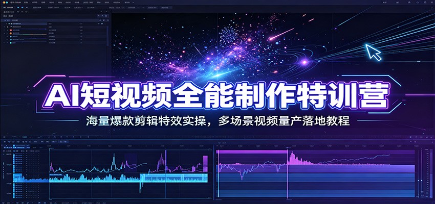 AI短视频全能制作特训营：海量爆款剪辑特效实操，多场景视频量产落地教程-知识星球