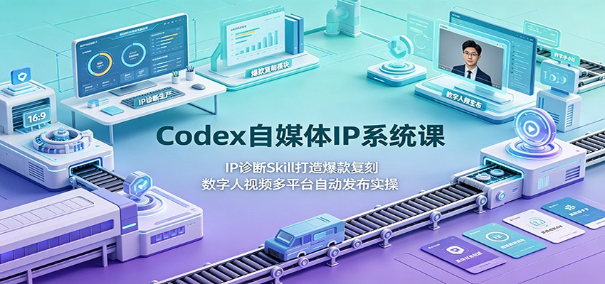 Codex自媒体IP系统课：IP诊断Skill打造爆款复刻，数字人视频多平台自动发布实操-知识星球