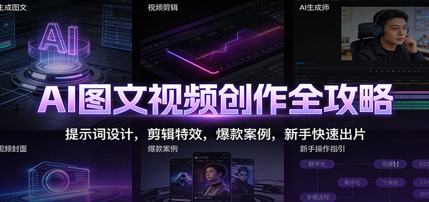 AI图文视频创作全攻略：提示词设计，剪辑特效，爆款案例，新手快速出片-知识星球