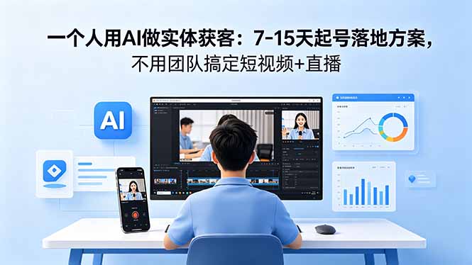 一个人用AI做实体获客：7-15天起号落地方案，不用团队搞定短视频+直播-知识星球