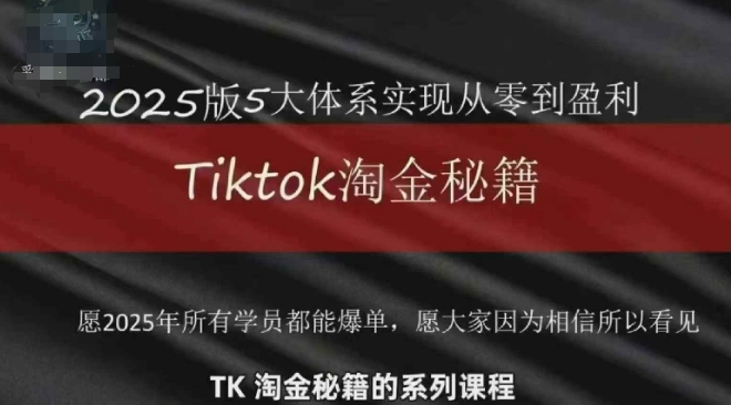 TikTok跨境2025淘金秘籍，​2025TikTok从0到盈利变现-知识星球