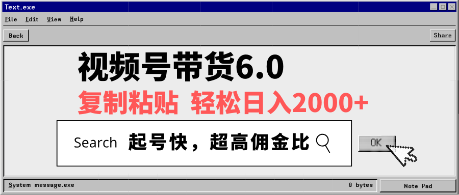 视频号带货6.0，轻松日入2000+，起号快，复制粘贴即可，超高佣金比-小禾网创