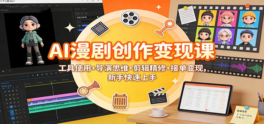 AI漫剧创作变现课:工具使用+导演思维+剪辑精修+接单变现,新手快速上手-知识星球