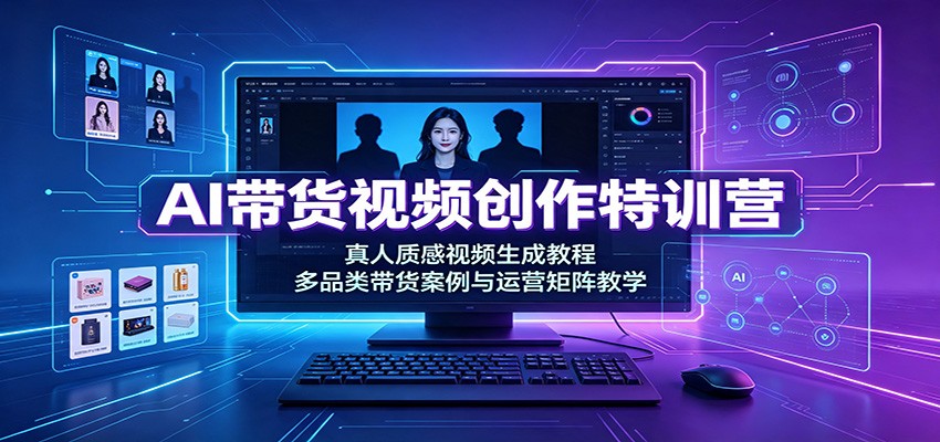 AI带货视频创作特训营：真人质感视频生成教程，多品类带货案例与运营矩阵教学-知识星球