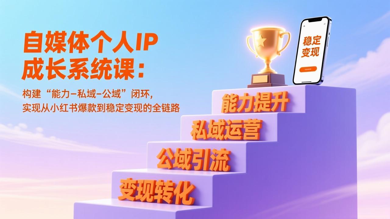 自媒体个人IP成长系统课：构建“能力-私域-公域”闭环，实现从小红书爆款到稳定变现的全链路-知识星球