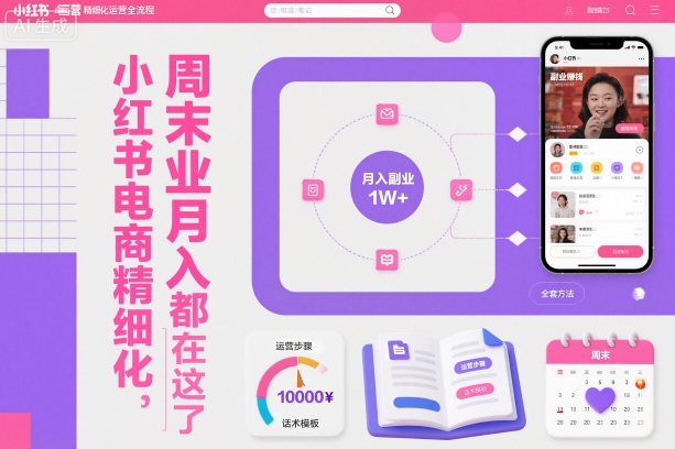 小红书电商精细化运营全流程，周末副业月入1W+，全套方法都在这了-知识星球