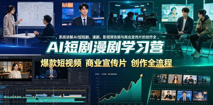 AI短剧漫剧学习营，系统讲解AI短剧、漫剧、影视预告片、爆款短视频与商业宣传片的创作全流程-知识星球
