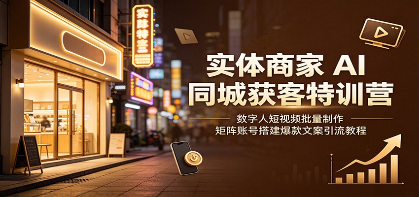 实体商家AI同城获客特训营：数字人短视频批量制作，矩阵账号搭建爆款文案引流教程-知识星球