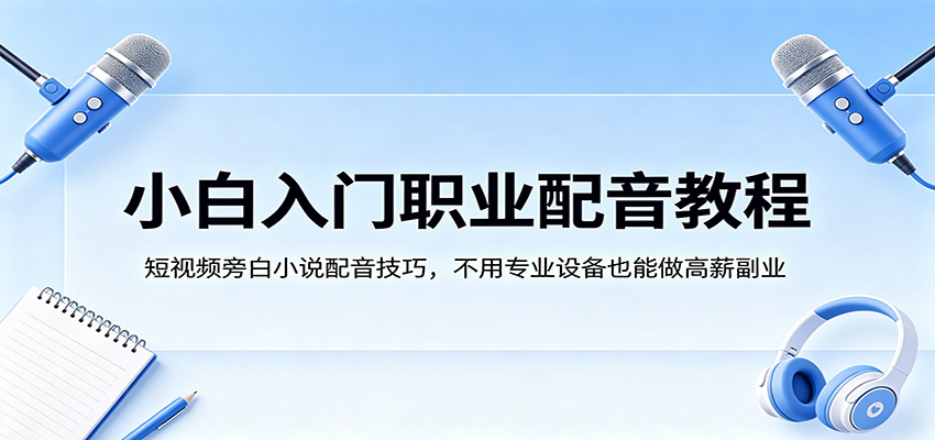 小白入门职业配音教程，短视频旁白小说配音技巧，不用专业设备也能做高薪副业-知识星球