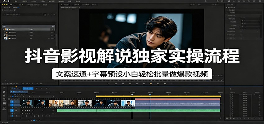 抖音影视解说独家实操流程，文案速通+字幕预设小白轻松批量做爆款视频-知识星球