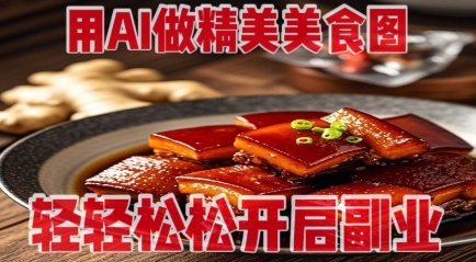 用AI做精美美食图,无需专业设备拍摄,轻轻松松开启副业