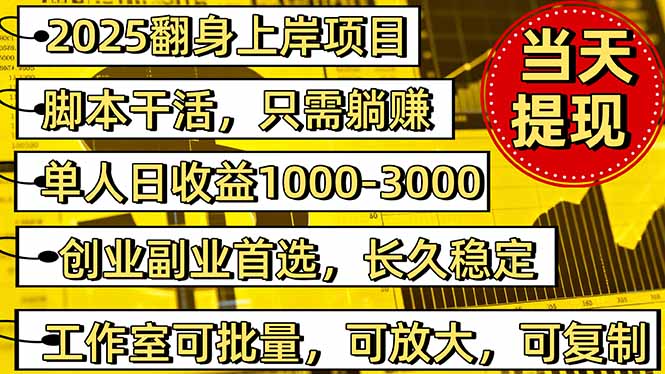 2025翻身上岸项目脚本干活,内部客户经理内部开号,单人日收益1000-300...-知识星球