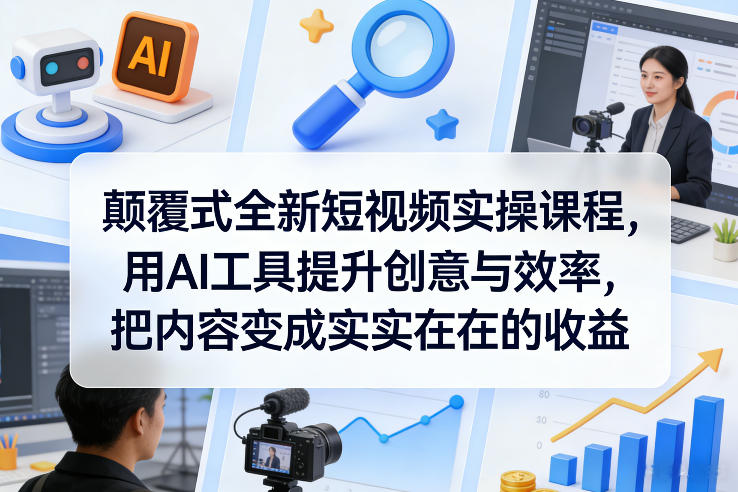 颠覆式全新短视频实操课程，用AI工具提升创意与效率，把内容变成实实在在的收益-知识星球