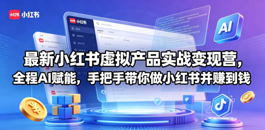 最新小红书虚拟产品实战变现营，全程AI赋能，手把手带你做小红书并赚到钱-知识星球
