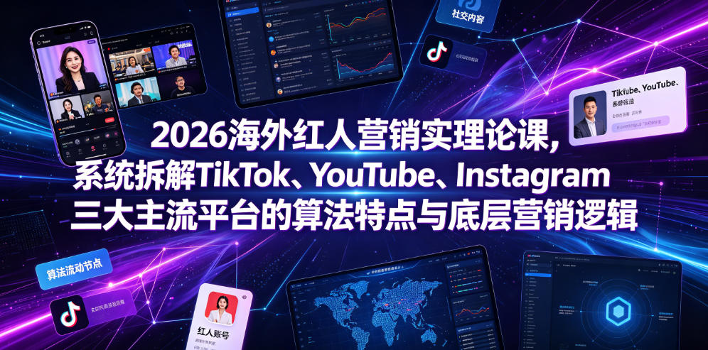 2026海外红人营销实理论课，系统拆解TikTok、YouTube、Instagram三大主流平台的算法特点与底层营销逻辑-知识星球