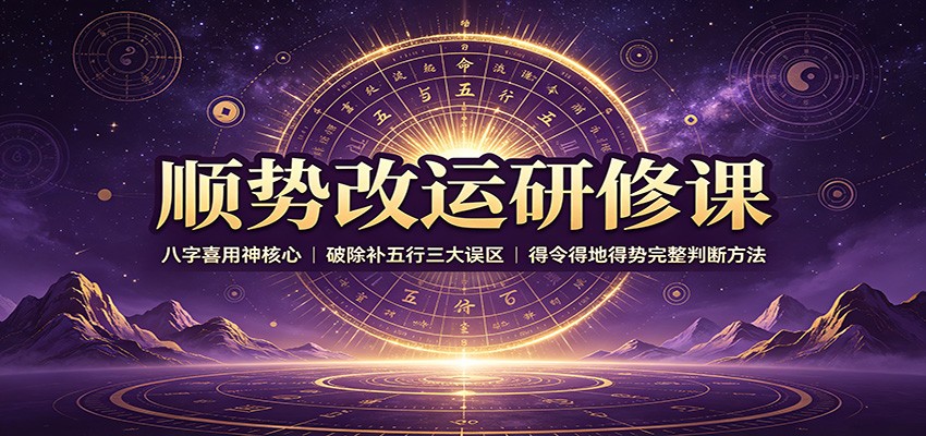 顺势改运研修课：八字喜用神核心，破除补五行三大误区，得令得地得势完整判断方法-知识星球