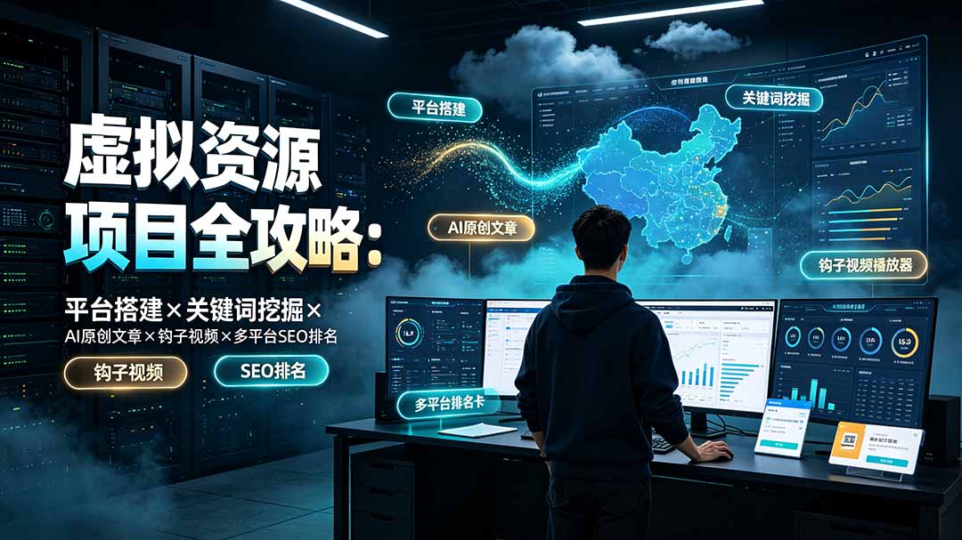 虚拟资源项目全攻略：平台搭建×关键词挖掘×AI原创文章×钩子视频×多平台SEO排名-知识星球