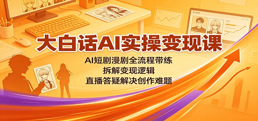 大白话AI实操变现课：AI短剧漫剧全流程带练，拆解变现逻辑，直播答疑解决创作难题-知识星球