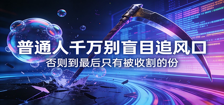 付费文章《通人千万别盲目追风口》否则到最后只有被收割的份-知识星球