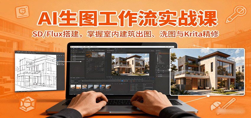 AI生图工作流实战课：SD/Flux搭建，掌握室内建筑出图、洗图与Krita精修-知识星球