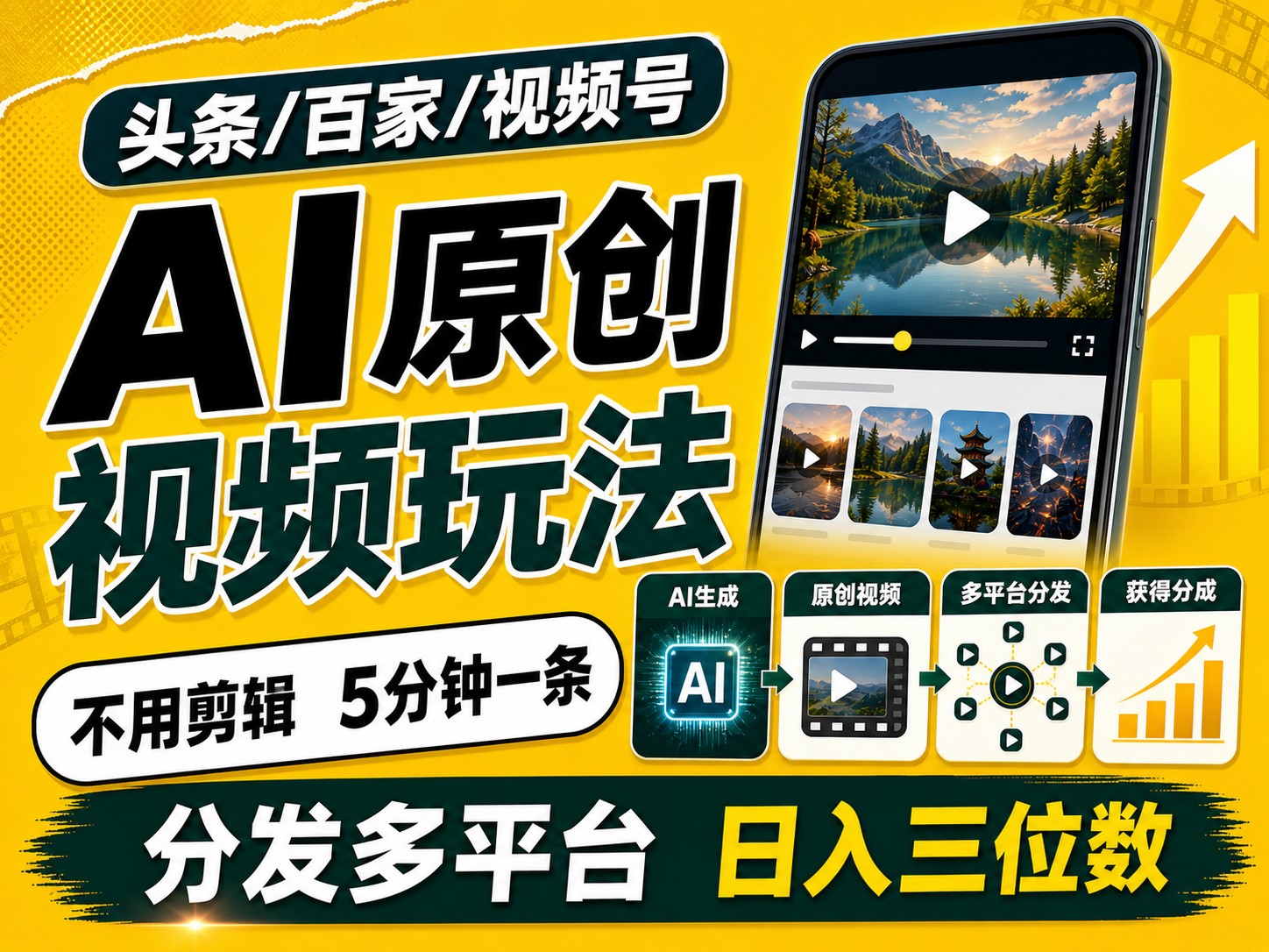 2026头条百家号升级玩法 5分钟一条原创视频 发多平台赚收-知识星球