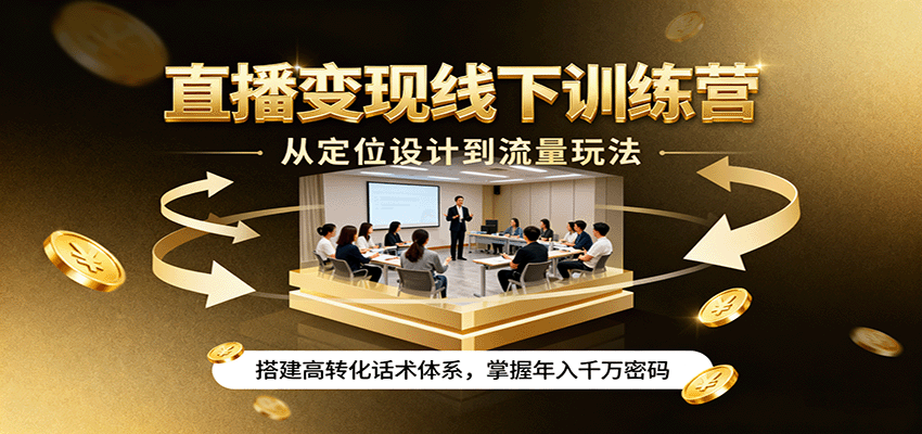 直播变现线下训练营，从定位设计到流量玩法，搭建高转化话术体系，掌握年入千万密码-知识星球