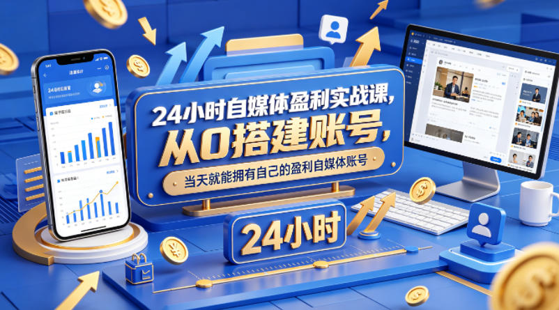 24小时自媒体盈利实战课，从0搭建账号，当天就能拥有自己的盈利自媒体账号-知识星球