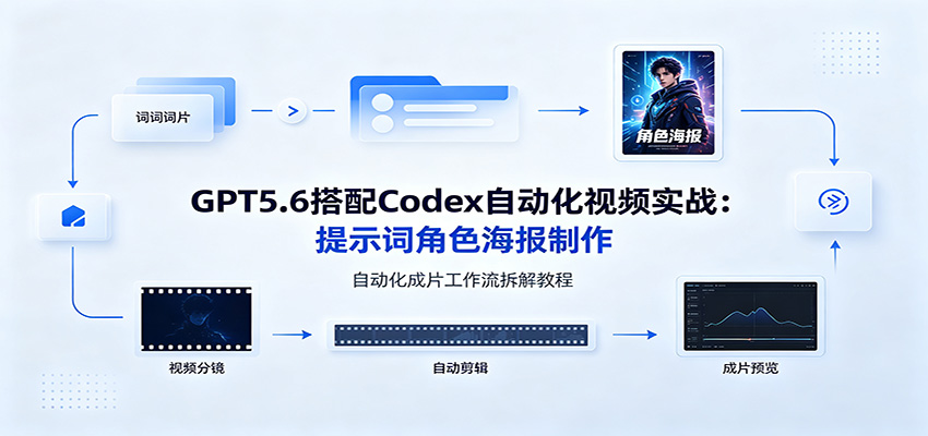 GPT5.6搭配Codex自动化视频实战：提示词角色海报制作，自动化成片工作流拆解教程-知识星球