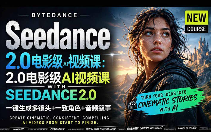 字节跳动的Seedance 2.0 AI电影视频生成制作教程，一键生成多镜头+一致角色+音频叙事-中英字幕-知识星球