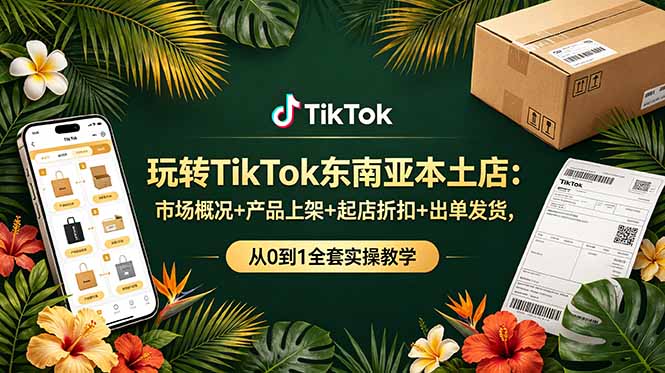 玩转TikTok东南亚本土店：市场概况+产品上架+起店折扣+出单发货，从0到1全套实操教学-知识星球