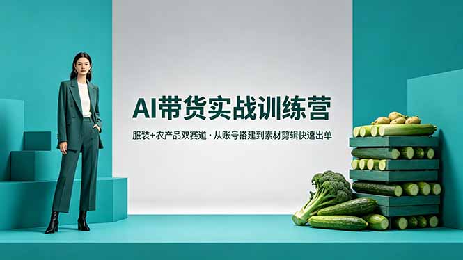 AI带货实战训练营，服装+农产品双赛道，从账号搭建到素材剪辑快速出单-知识星球