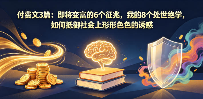 付费文3篇：即将变富的6个征兆，我的8个处世绝学，如何抵御社会上形形色色的诱惑-知识星球
