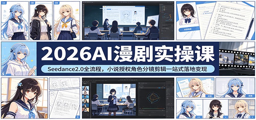 2026AI漫剧实操课：Seedance2.0全流程，小说授权角色分镜剪辑一站式落地变现-知识星球