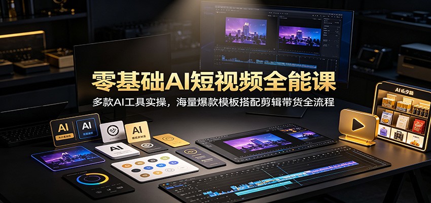 零基础AI短视频全能课：多款AI工具实操，海量爆款模板搭配剪辑带货全流程-知识星球