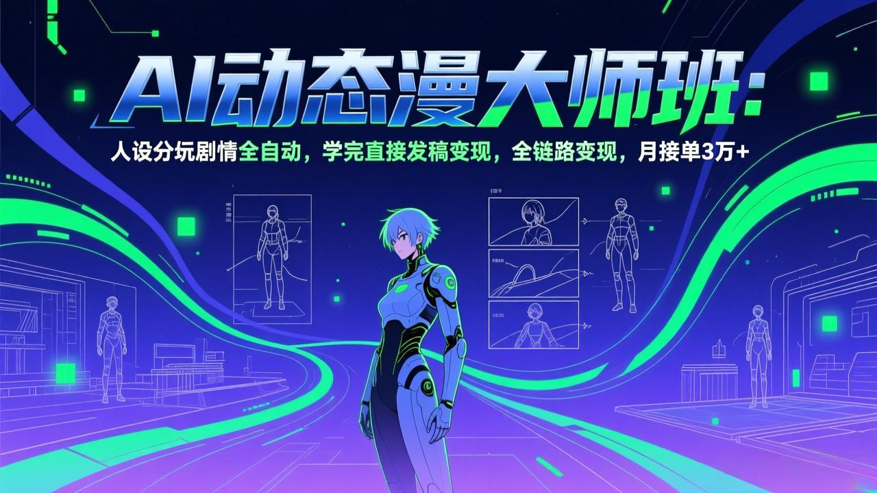 AI动态漫剧大师班：人设分镜剧情全自动，学完直接发稿变现，全链路变现，月接单3万+-知识星球