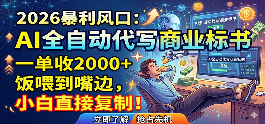 AI全自动代写商业标书，一单收2000+，饭喂到嘴边，小白直接复制-知识星球