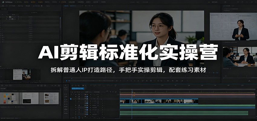 AI剪辑标准化实操营：拆解普通人IP打造路径，手把手实操剪辑，配套练习素材-知识星球