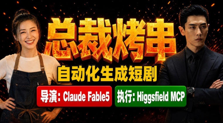 Claude Fable5担任导演+Higgsfield MCP落地执行｜《总裁烤串》真人质感短剧全自动AI生成全流程教学-知识星球
